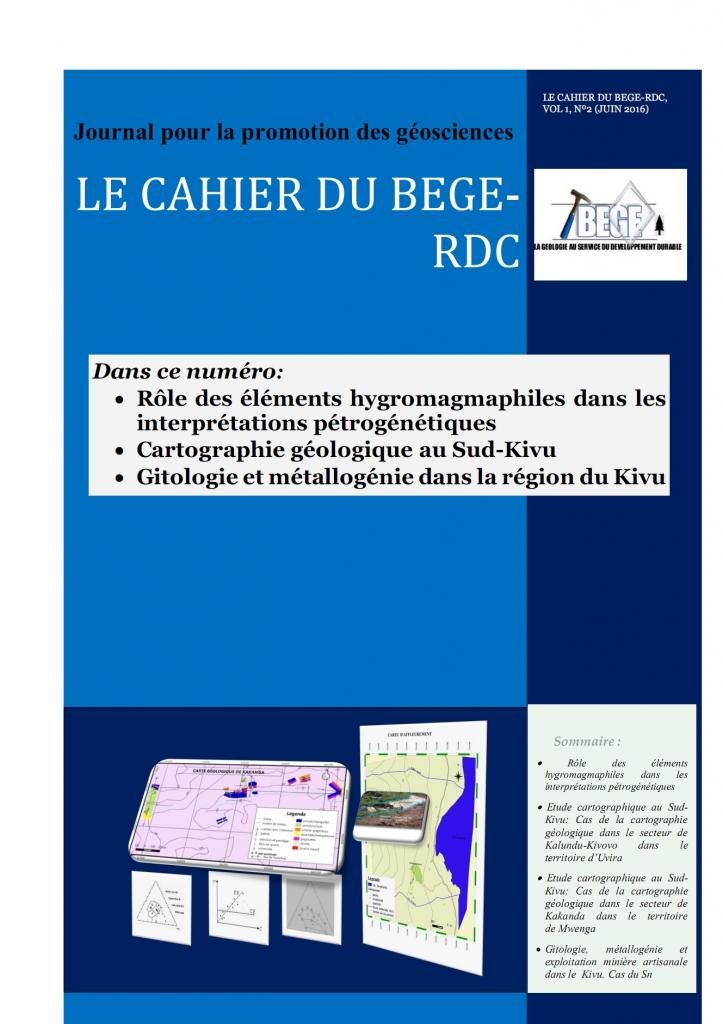 CAHIER DU BEGE-RDC, JUIN 2016